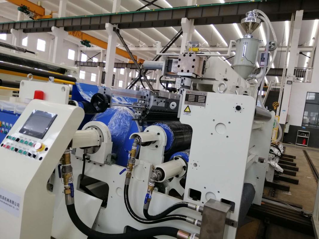 De Lamineringsmachine Van golfkarton van de fluit de Automatische Uitdrijving, Machine van de Hoge snelheids de Hete Laminering in Wit en Blauw