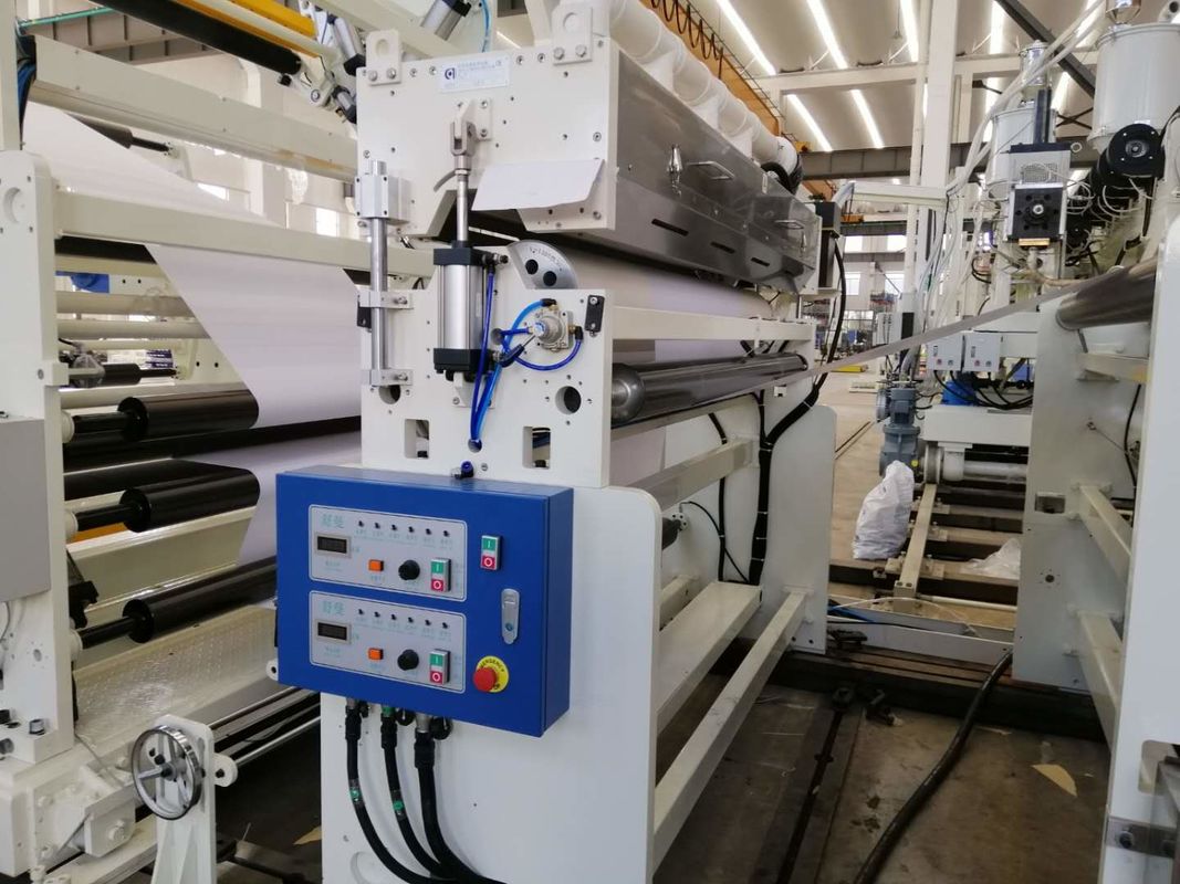 1200-1600 mm Grote niet-geweven papier automatische lamineermachine met 2 automatische omzet luchtas hoge snelheid wit blauw