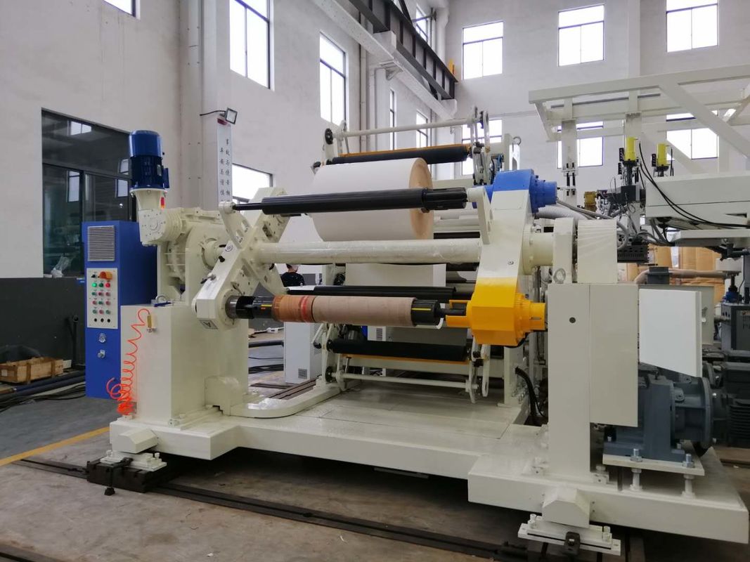 Automatische Plastic de Lamineringsmachine van het Filmbroodje met Dubbele Postontroller en Rewinder in blauw en wit