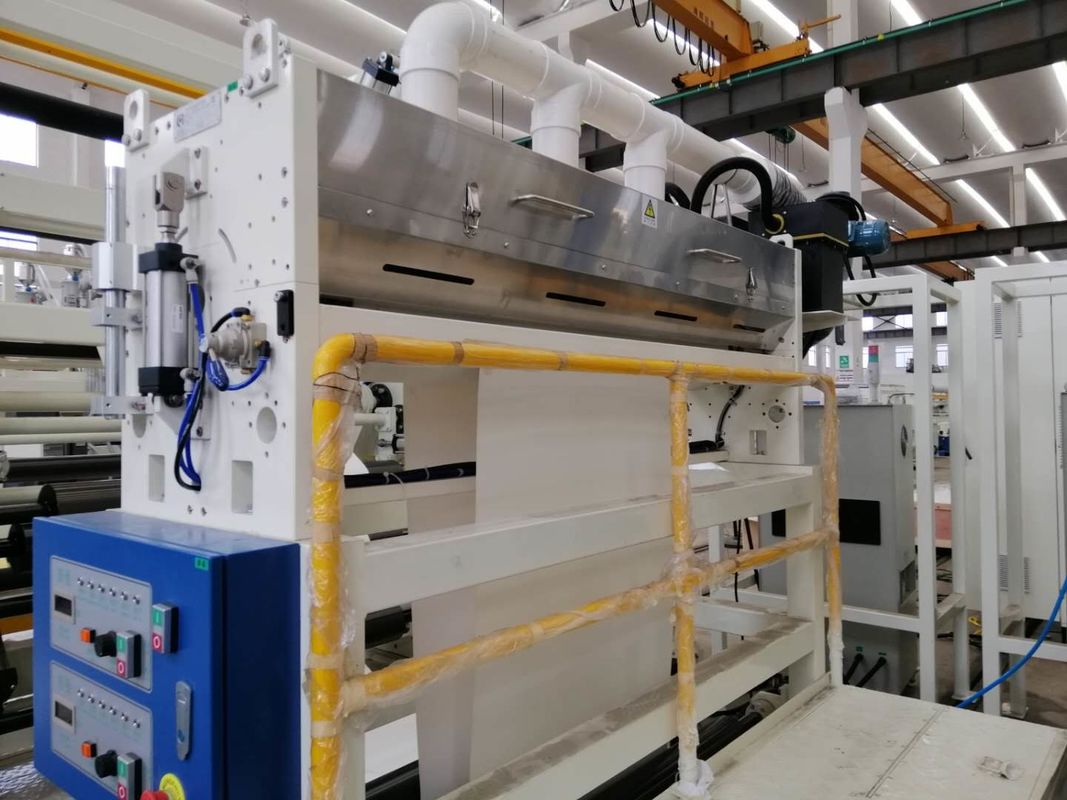 Automatische Plastic de Lamineringsmachine van het Filmbroodje met Dubbele Postontroller en Rewinder in blauw en wit